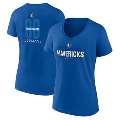 Dallas Mavericks Women's Center Court Name & Number Custom V-Neck T-Shirt sale