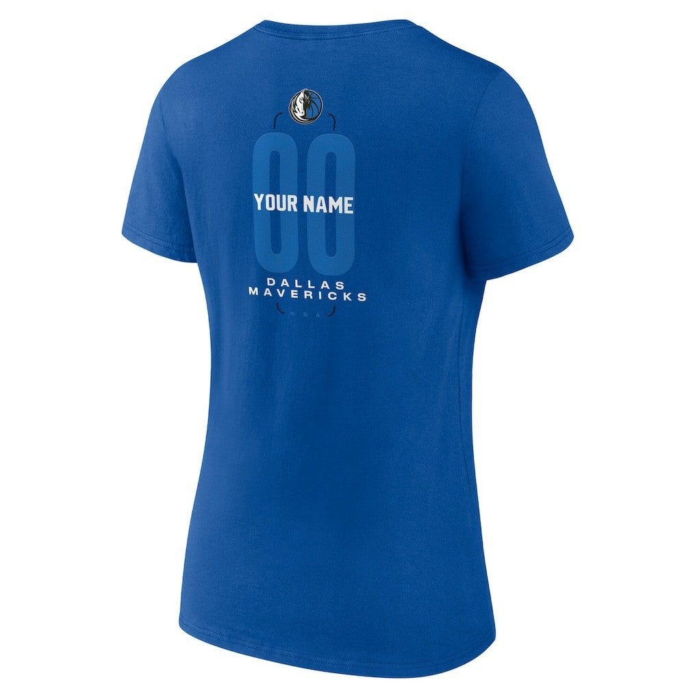 Dallas Mavericks Women's Center Court Name & Number Custom V-Neck T-Shirt sale
