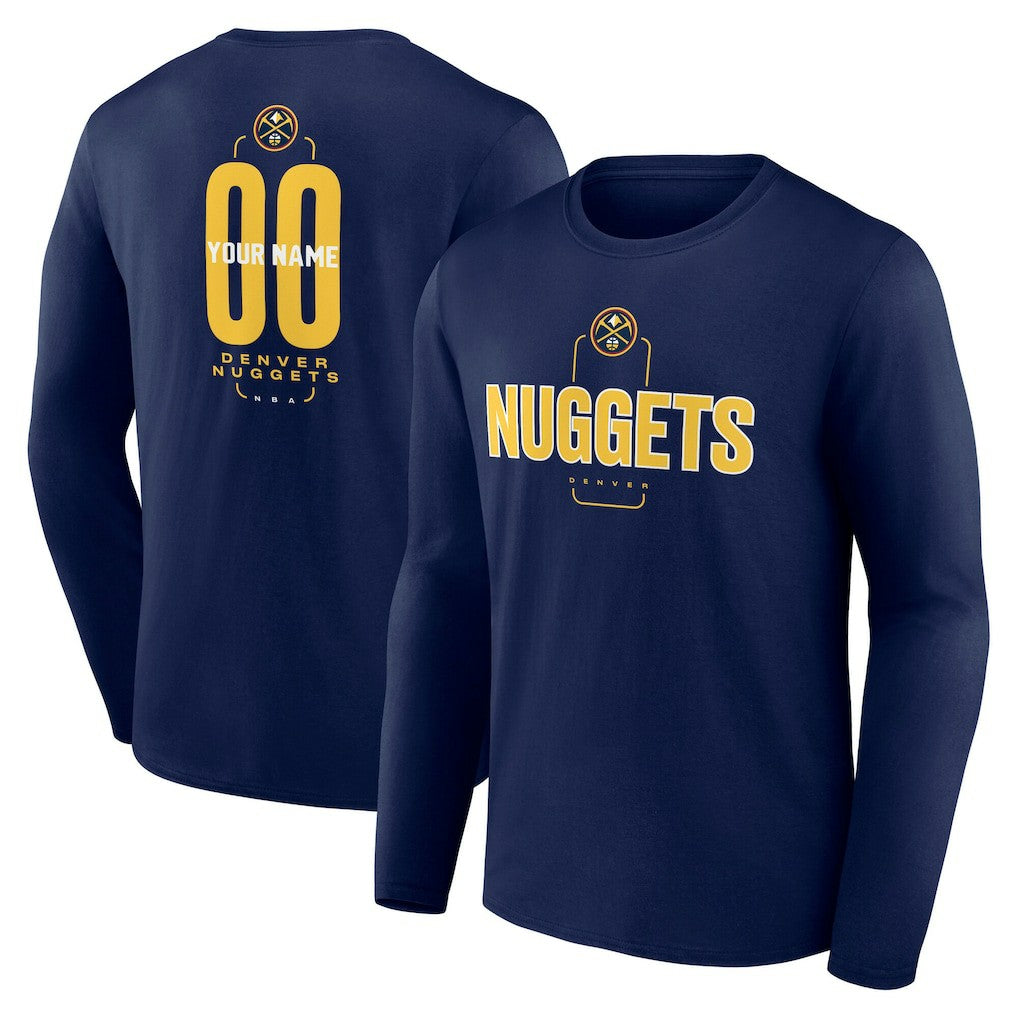 Denver Nuggets Center Court Name & Number Custom Long Sleeve T-Shirt sale