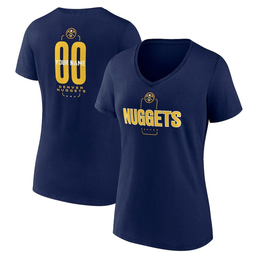 Denver Nuggets Women's Center Court Name & Number Custom V-Neck T-Shirt sale