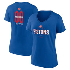 Detroit Pistons Women's Center Court Name & Number Custom V-Neck T-Shirt sale