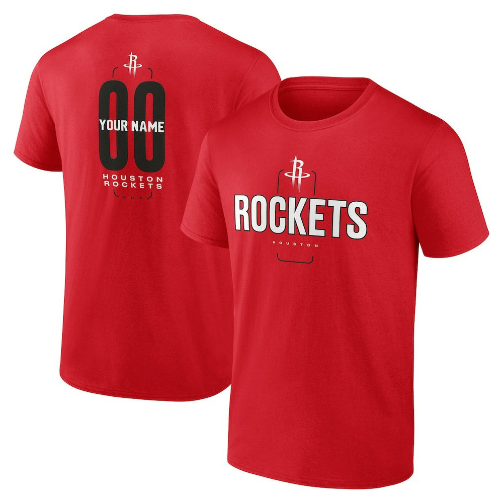 Houston Rockets Center Court Name & Number Custom T-Shirt