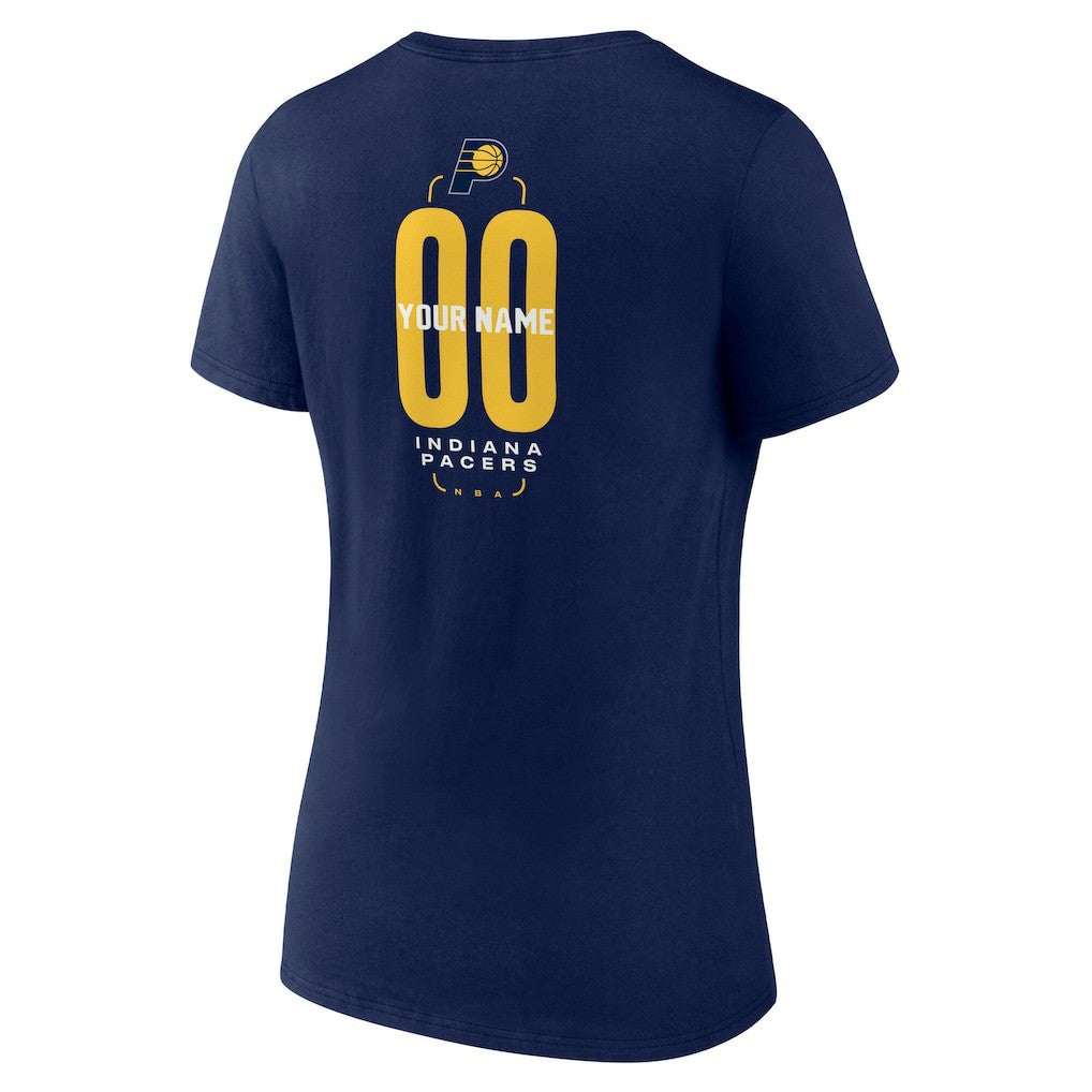Indiana Pacers Women's Center Court Name & Number Custom V-Neck T-Shirt