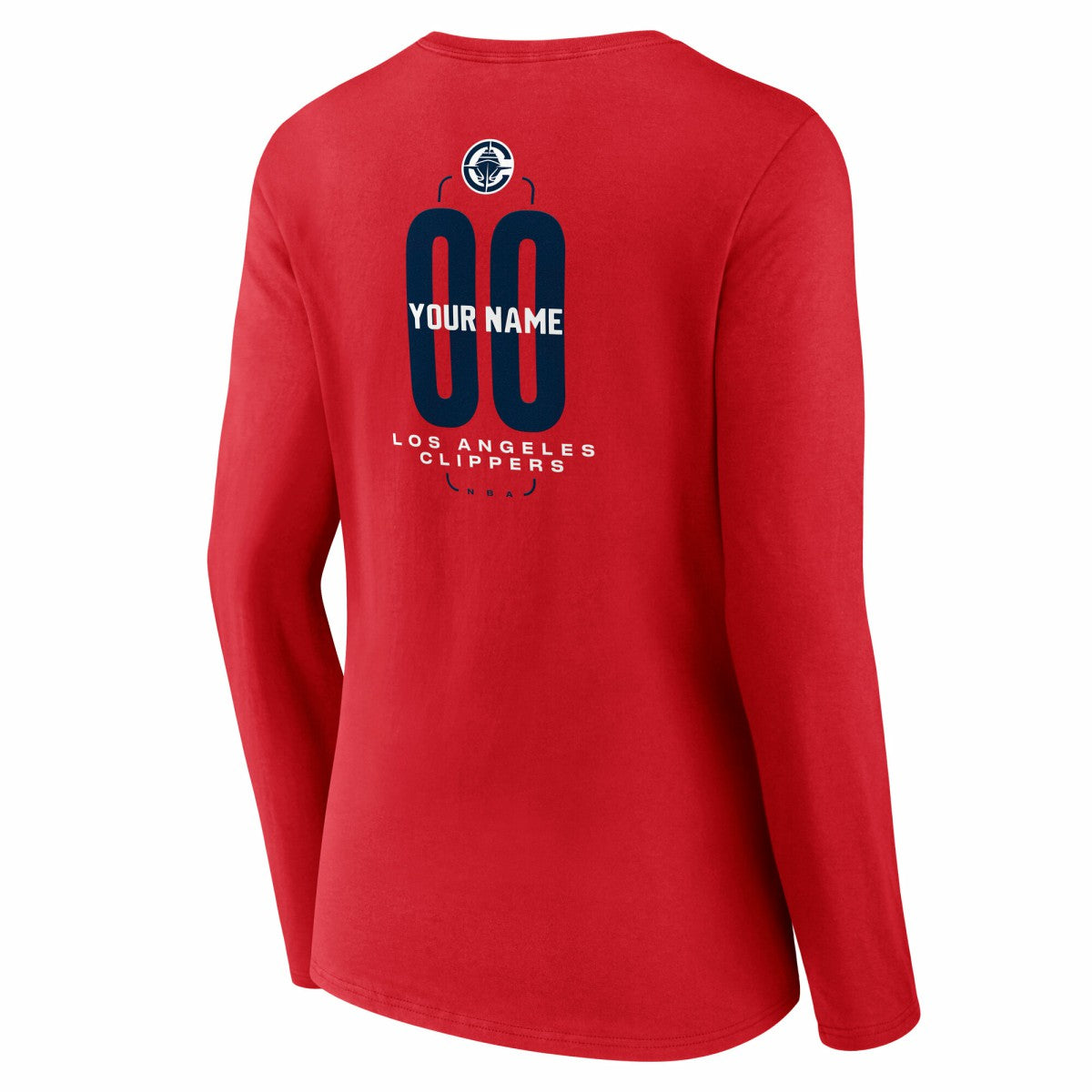 LA Clippers Women's Center Court Name & Number Custom Long Sleeve V-Neck T-Shirt