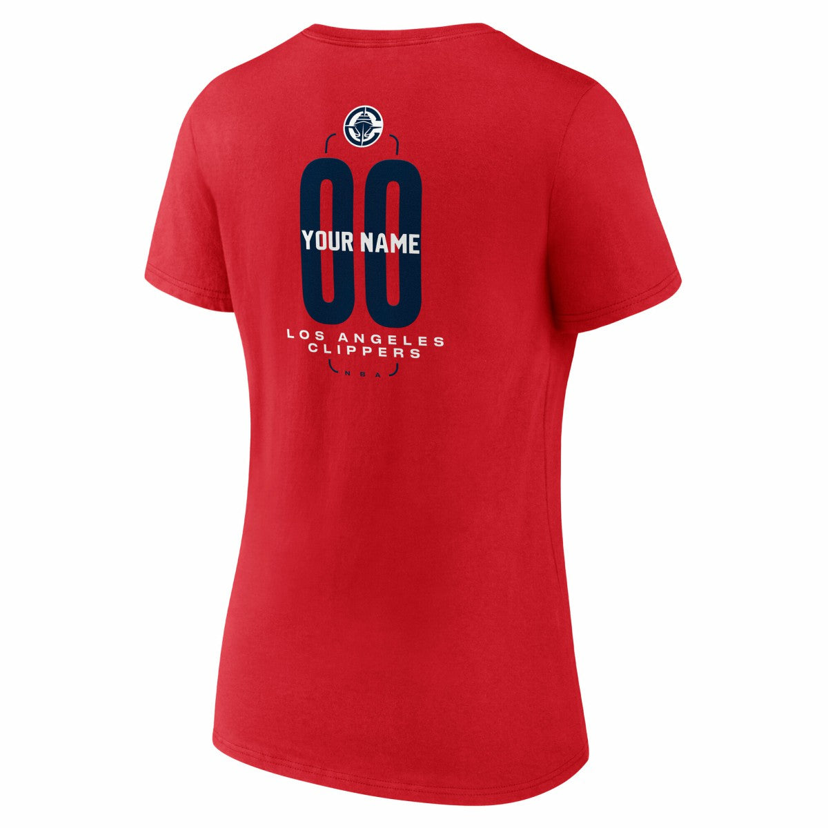 LA Clippers Women's Center Court Name & Number Custom V-Neck T-Shirt