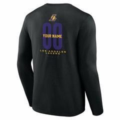 Los Angeles Lakers Center Court Name & Number Custom Long Sleeve T-Shirt