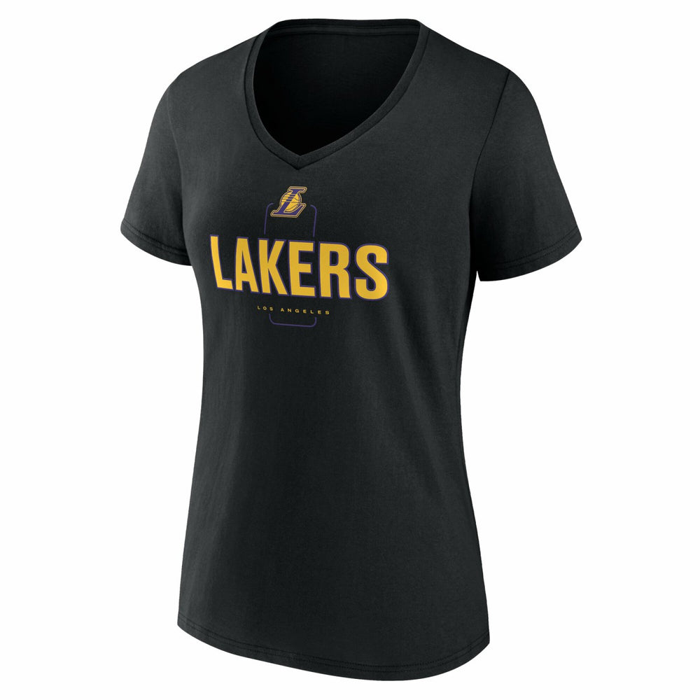Los Angeles Lakers Women's Center Court Name & Number Custom V-Neck T-Shirt
