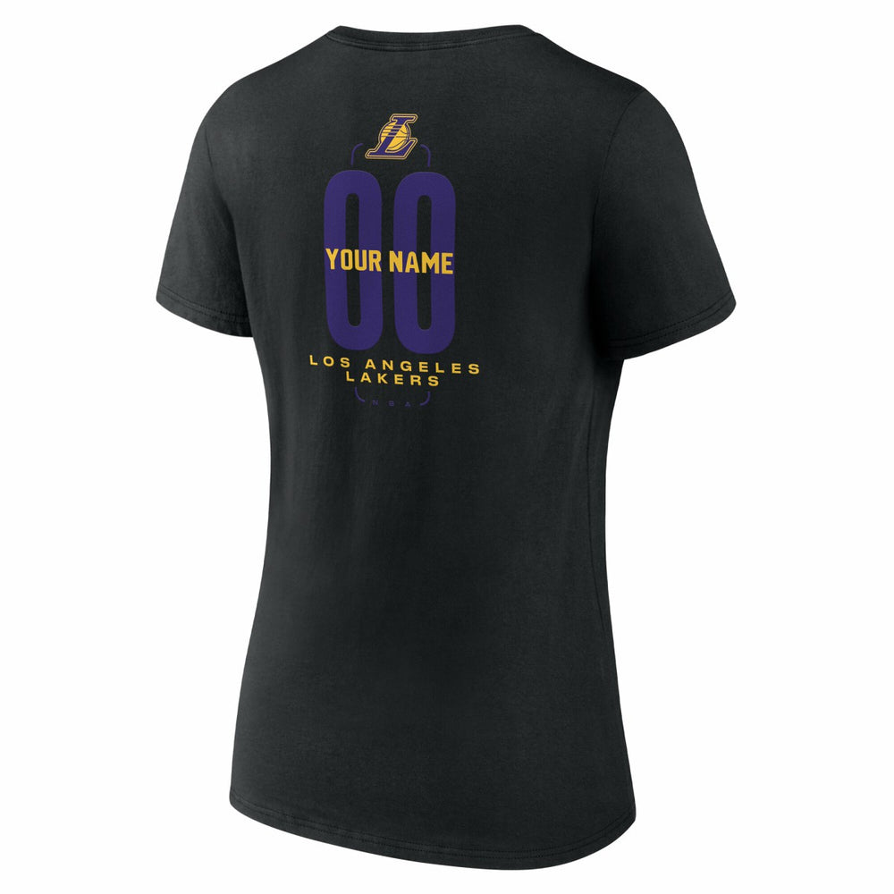 Los Angeles Lakers Women's Center Court Name & Number Custom V-Neck T-Shirt