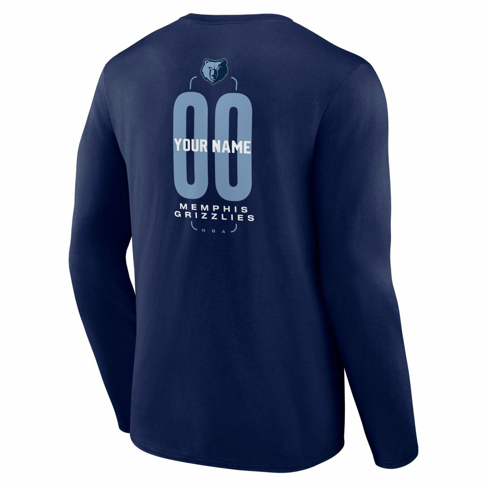 Memphis Grizzlies Center Court Name & Number Custom Long Sleeve T-Shirt