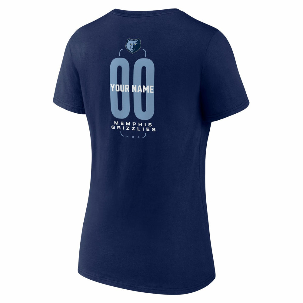 Memphis Grizzlies Women's Center Court Name & Number Custom V-Neck T-Shirt