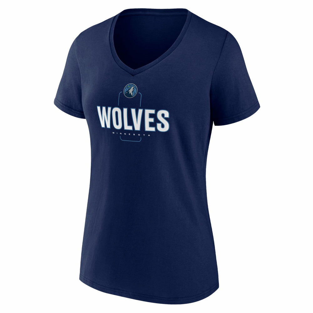 Minnesota Timberwolves Women's Center Court Name & Number Custom V-Neck T-Shirt