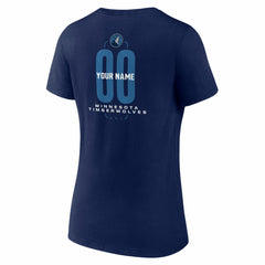 Minnesota Timberwolves Women's Center Court Name & Number Custom V-Neck T-Shirt