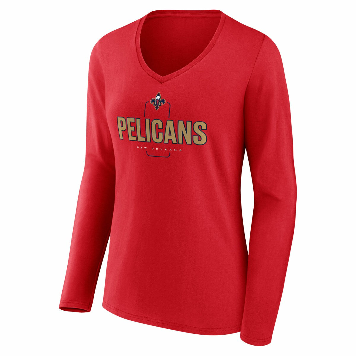 New Orleans Pelicans Women's Center Court Name & Number Custom Long Sleeve V-Neck T-Shirt