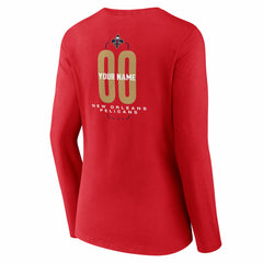 New Orleans Pelicans Women's Center Court Name & Number Custom Long Sleeve V-Neck T-Shirt