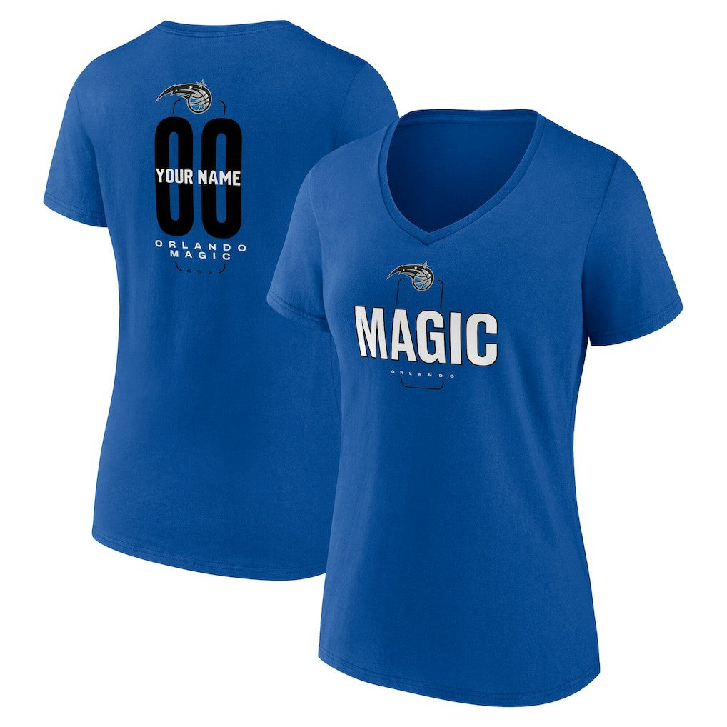 Orlando Magic Women's Center Court Name & Number Custom V-Neck T-Shirt