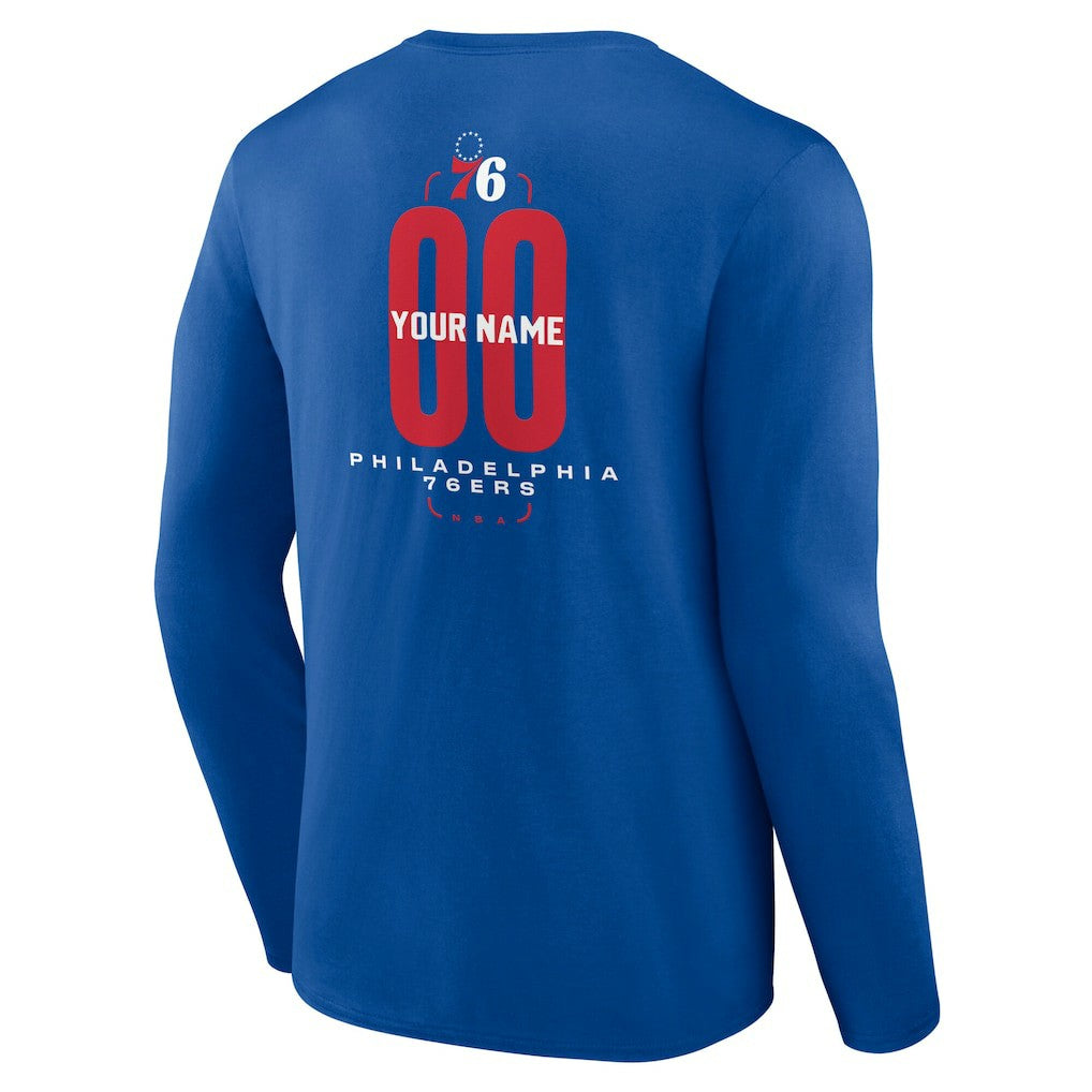 Philadelphia 76ers Center Court Name & Number Custom Long Sleeve T-Shirt