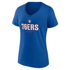 Philadelphia 76ers Women's Center Court Name & Number Custom V-Neck T-Shirt