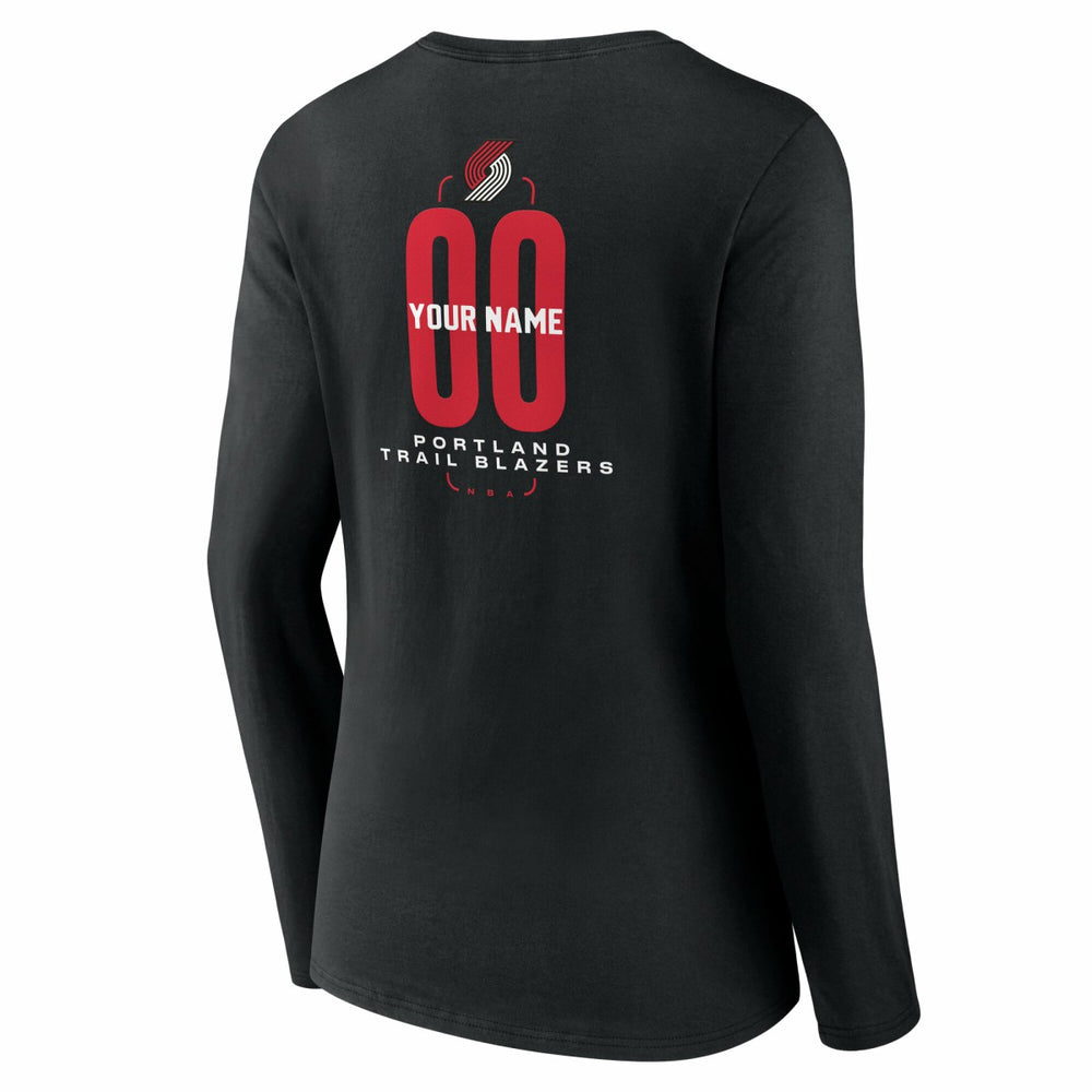 Portland Trail Blazers Women's Center Court Name & Number Custom Long Sleeve V-Neck T-Shirt