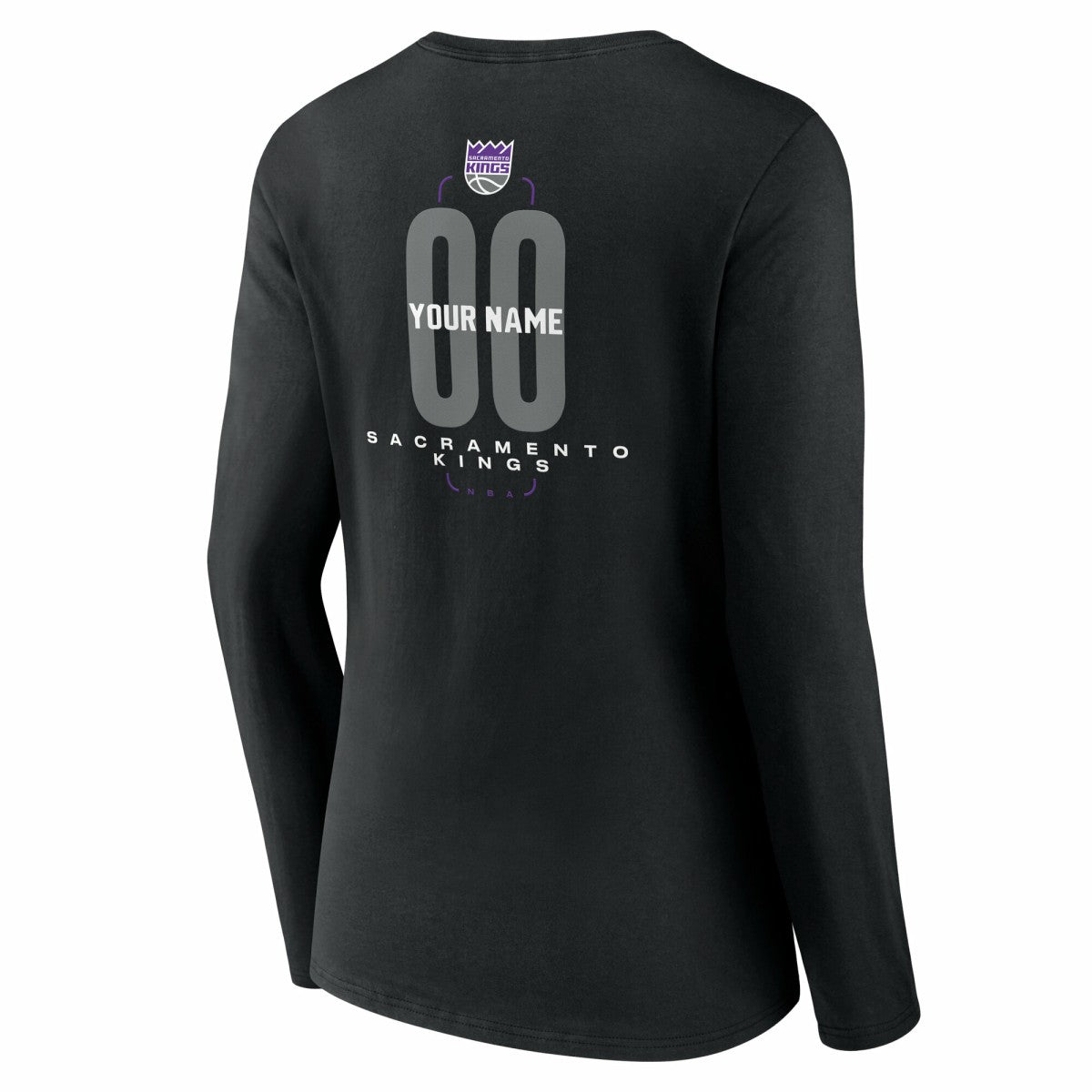 Sacramento Kings Women's Center Court Name & Number Custom Long Sleeve V-Neck T-Shirt