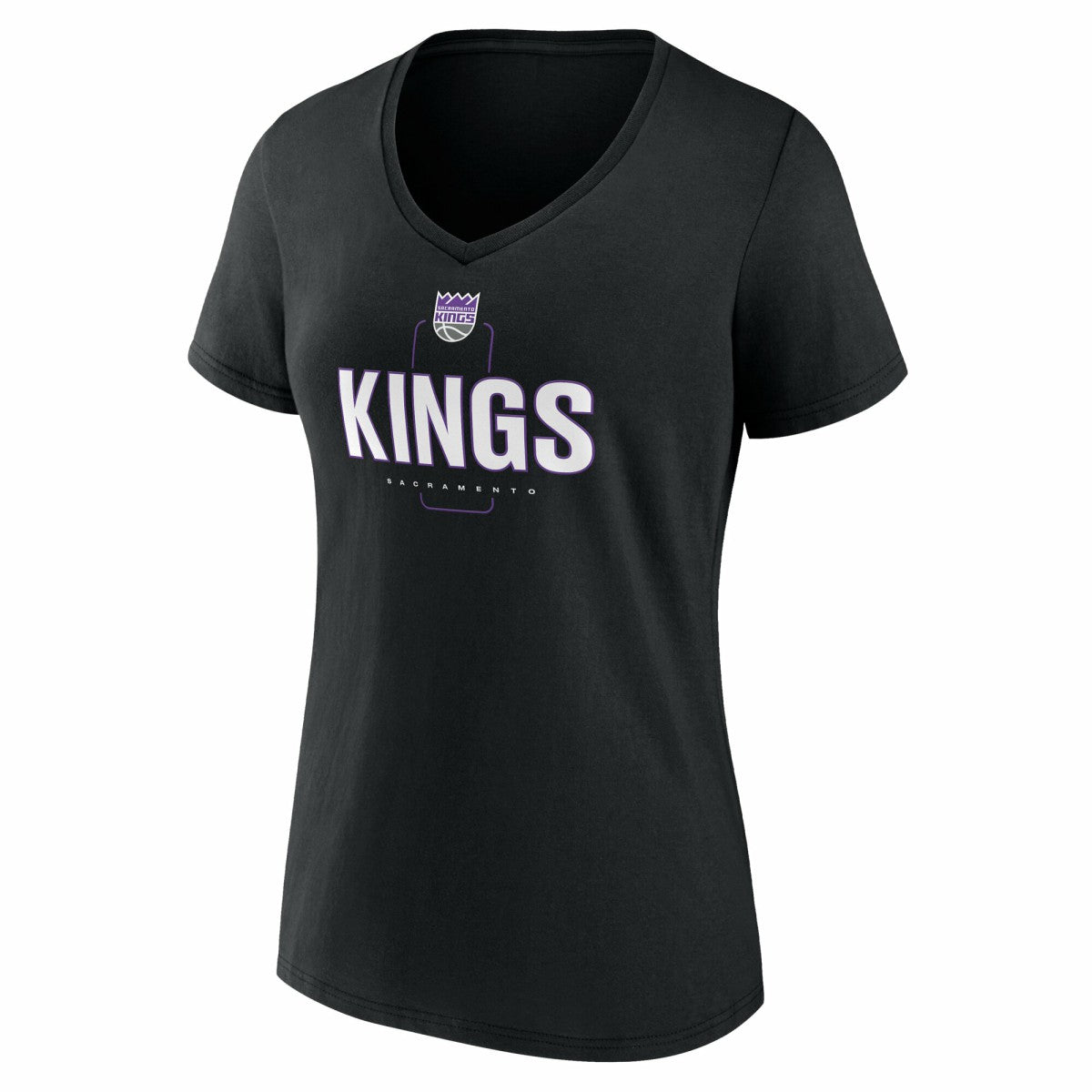 Sacramento Kings Women's Center Court Name & Number Custom V-Neck T-Shirt