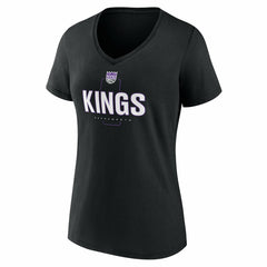 Sacramento Kings Women's Center Court Name & Number Custom V-Neck T-Shirt