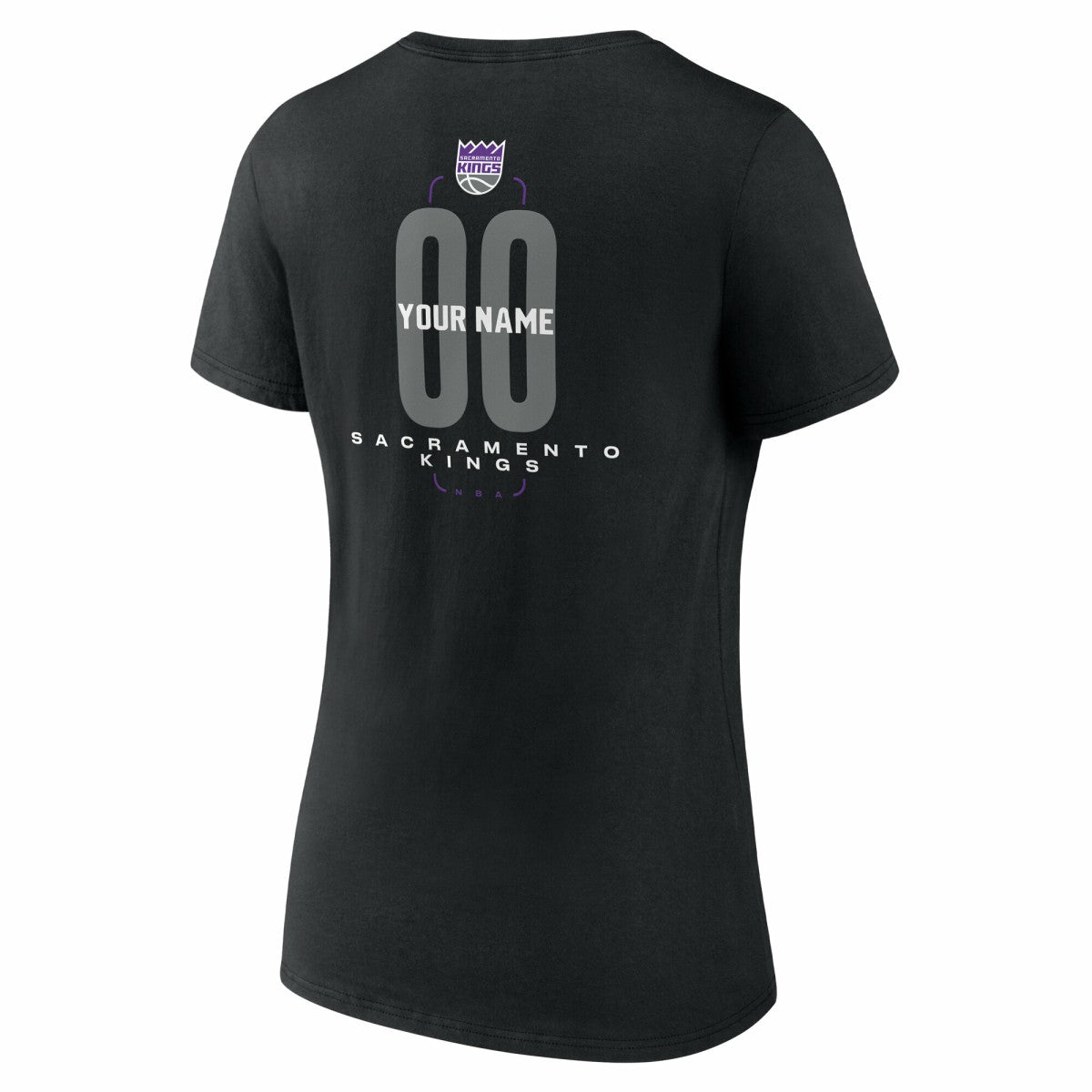 Sacramento Kings Women's Center Court Name & Number Custom V-Neck T-Shirt