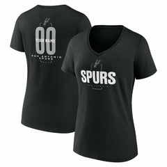 San Antonio Spurs Women's Center Court Name & Number Custom V-Neck T-Shirt