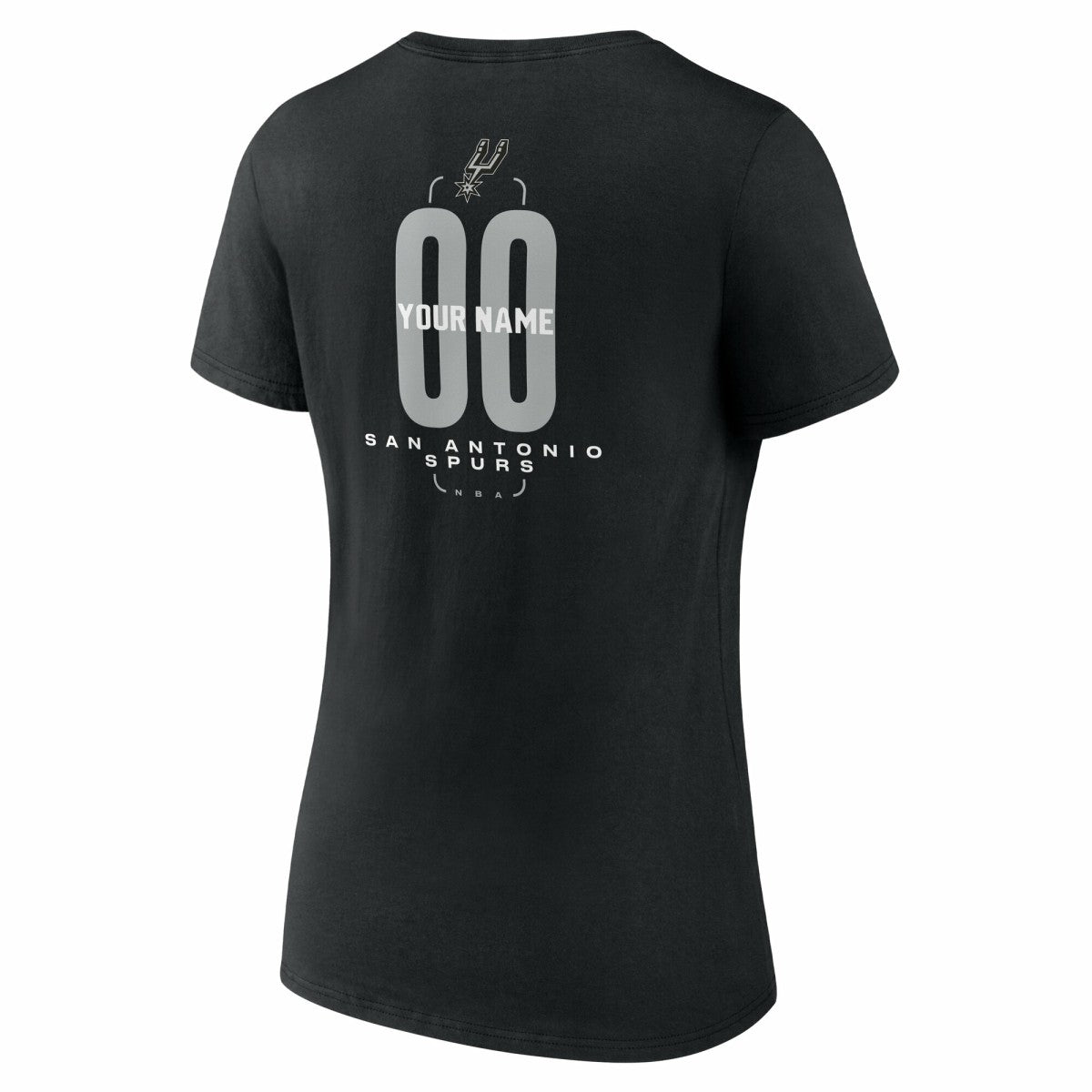 San Antonio Spurs Women's Center Court Name & Number Custom V-Neck T-Shirt