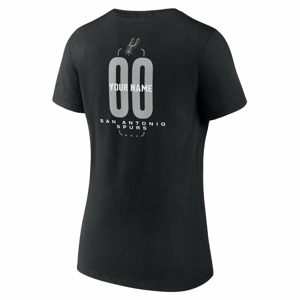 San Antonio Spurs Women's Center Court Name & Number Custom V-Neck T-Shirt