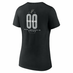 San Antonio Spurs Women's Center Court Name & Number Custom V-Neck T-Shirt