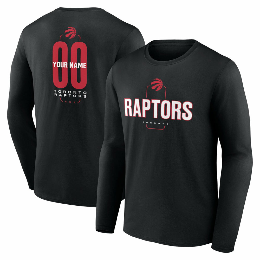 Toronto Raptors Center Court Name & Number Custom Long Sleeve T-Shirt