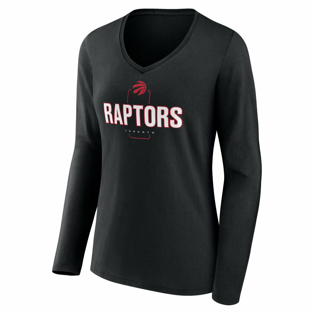 Toronto Raptors Women's Center Court Name & Number Custom Long Sleeve V-Neck T-Shirt