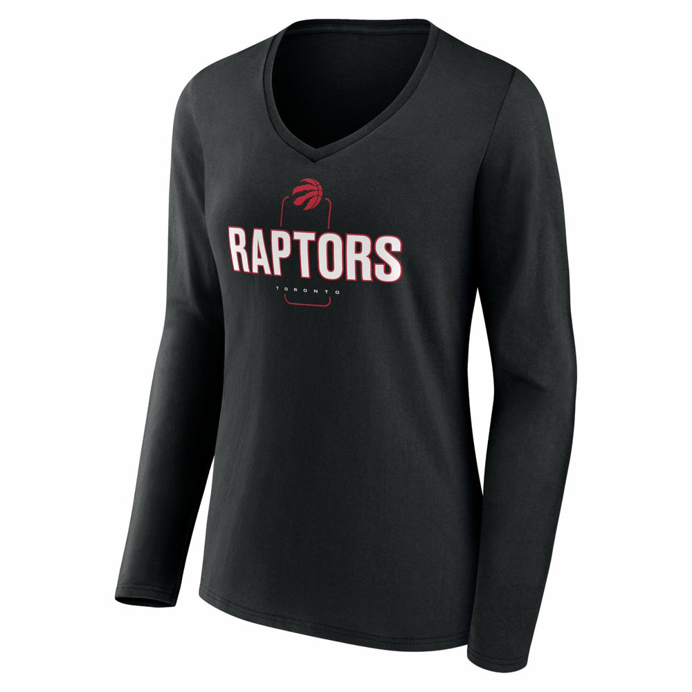 Toronto Raptors Women's Center Court Name & Number Custom Long Sleeve V-Neck T-Shirt