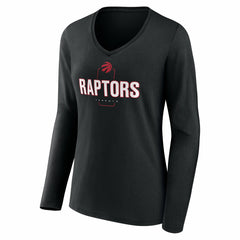 Toronto Raptors Women's Center Court Name & Number Custom Long Sleeve V-Neck T-Shirt