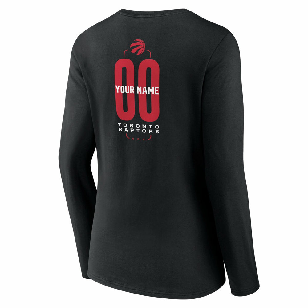 Toronto Raptors Women's Center Court Name & Number Custom Long Sleeve V-Neck T-Shirt