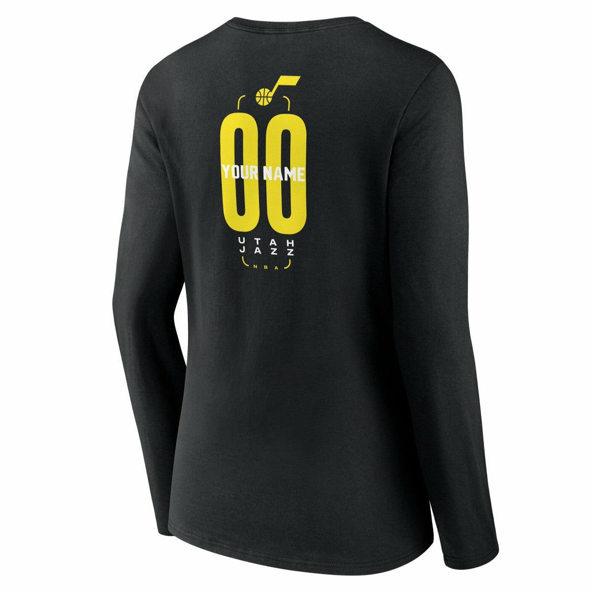 Utah Jazz Women's Center Court Name & Number Custom Long Sleeve V-Neck T-Shirt