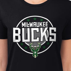 Milwaukee Bucks G-III 4Her by Carl Banks Women's Super-Slim Lightweight Pinstripe Circle Graphic T-Shirt