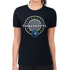 Minnesota Timberwolves G-III 4Her by Carl Banks Women's Super-Slim Lightweight Pinstripe Circle Graphic T-Shirt