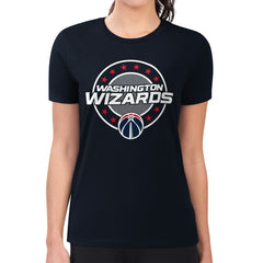 Washington Wizards G-III 4Her by Carl Banks Women's Super-Slim Lightweight Pinstripe Circle Graphic T-Shirt