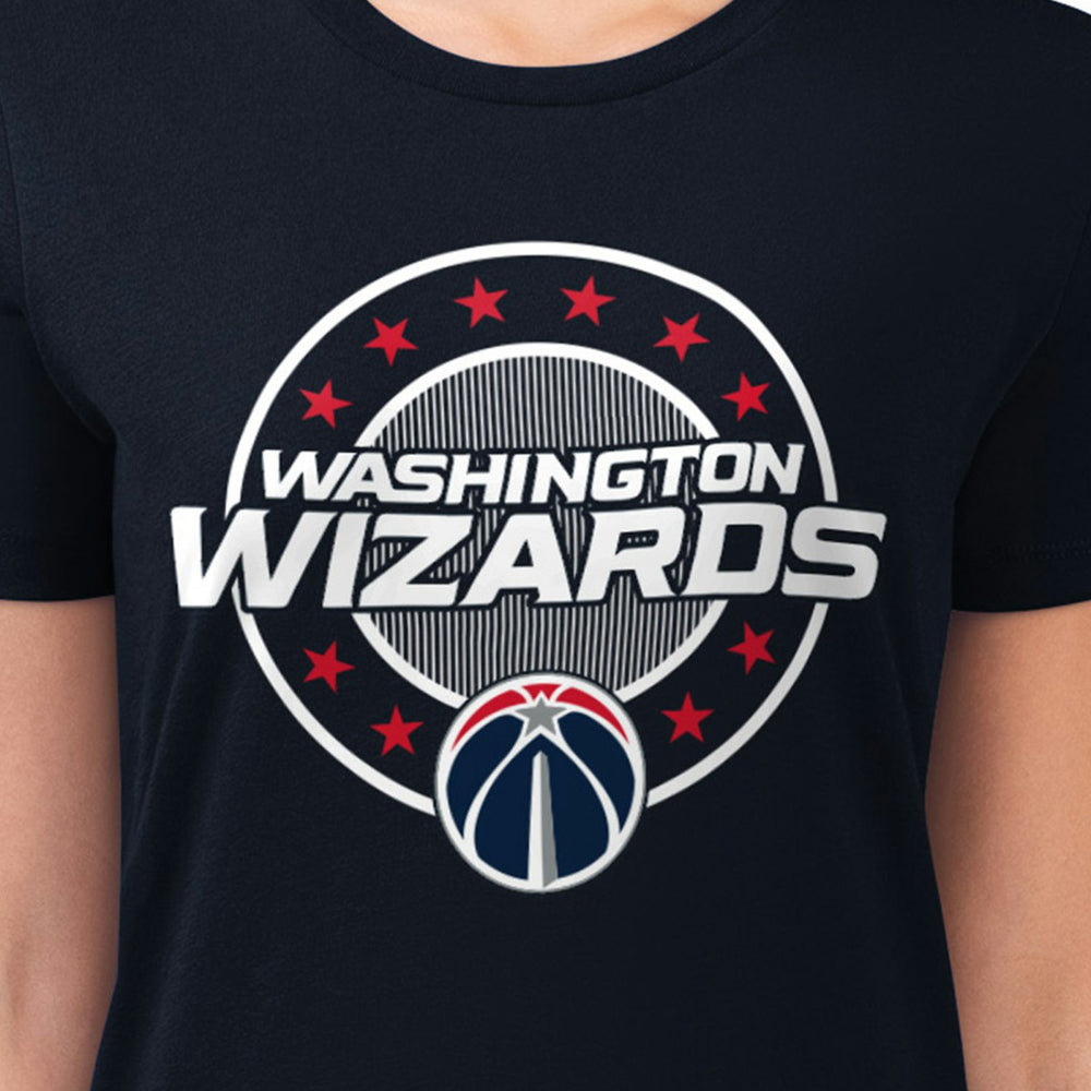 Washington Wizards G-III 4Her by Carl Banks Women's Super-Slim Lightweight Pinstripe Circle Graphic T-Shirt