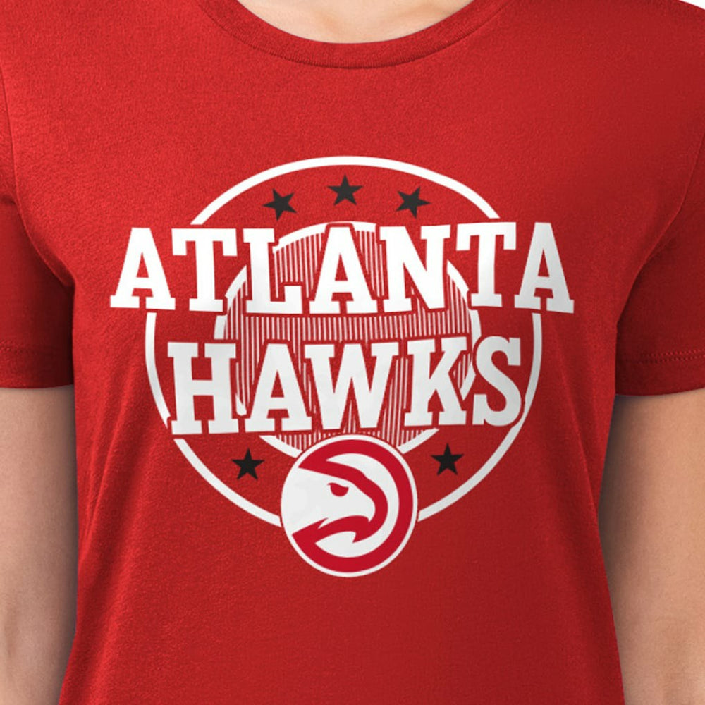 Atlanta Hawks G-III 4Her by Carl Banks Women's Super-Slim Lightweight Pinstripe Circle Graphic T-Shirt