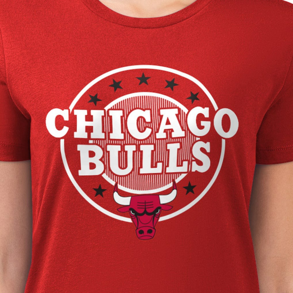 Chicago Bulls G-III 4Her by Carl Banks Women's Super-Slim Lightweight Pinstripe Circle Graphic T-Shirt sale
