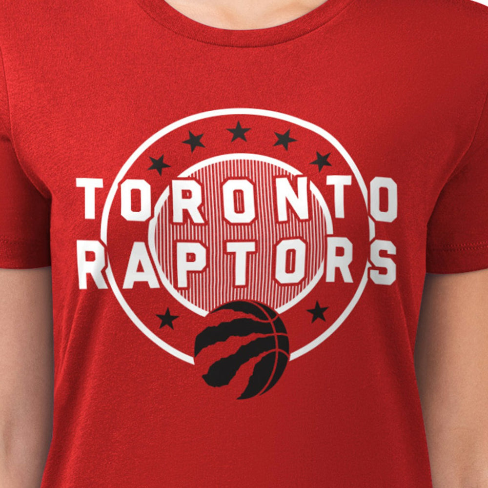Toronto Raptors G-III 4Her by Carl Banks Women's Super-Slim Lightweight Pinstripe Circle Graphic T-Shirt