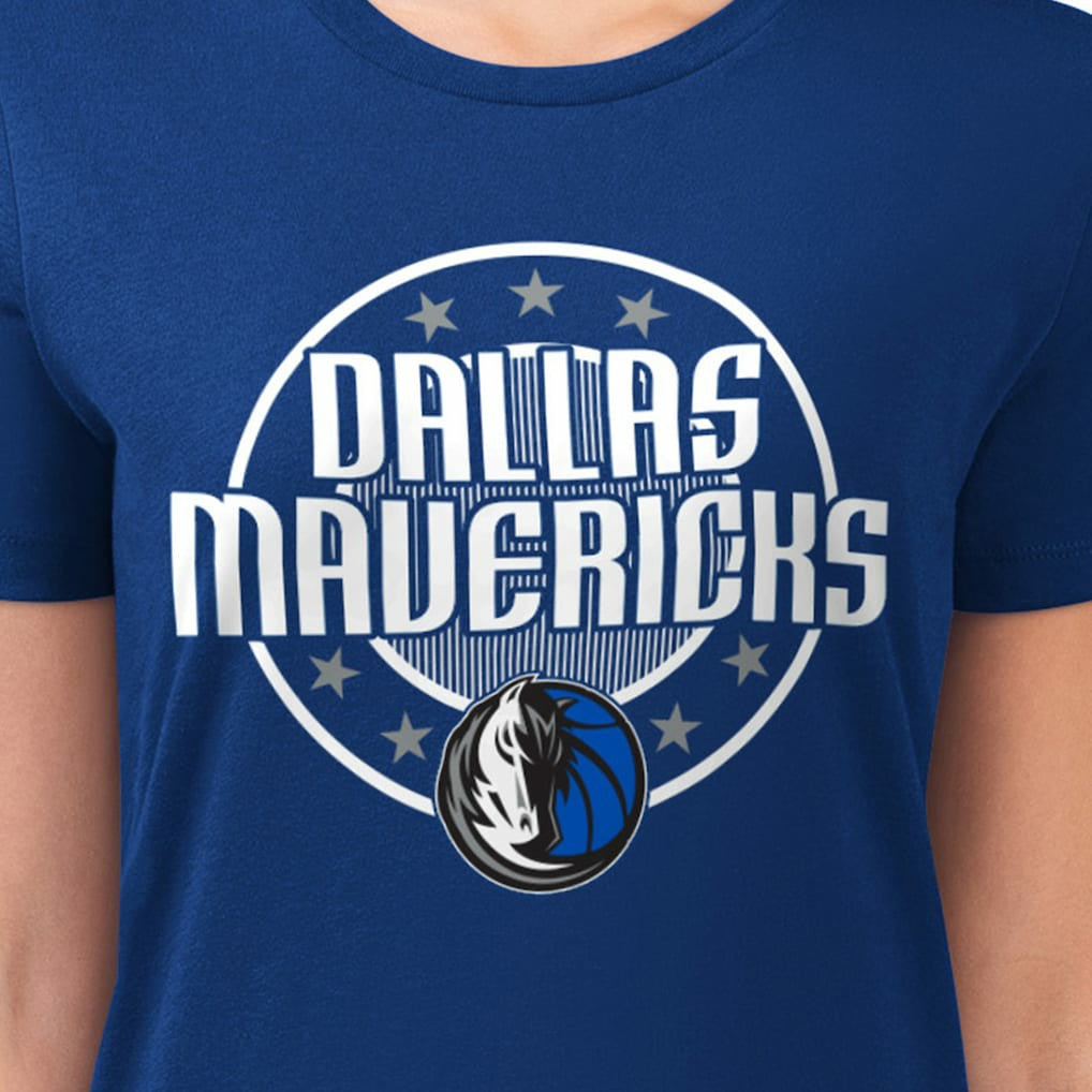 Dallas Mavericks G-III 4Her by Carl Banks Women's Super-Slim Lightweight Pinstripe Circle Graphic T-Shirt sale