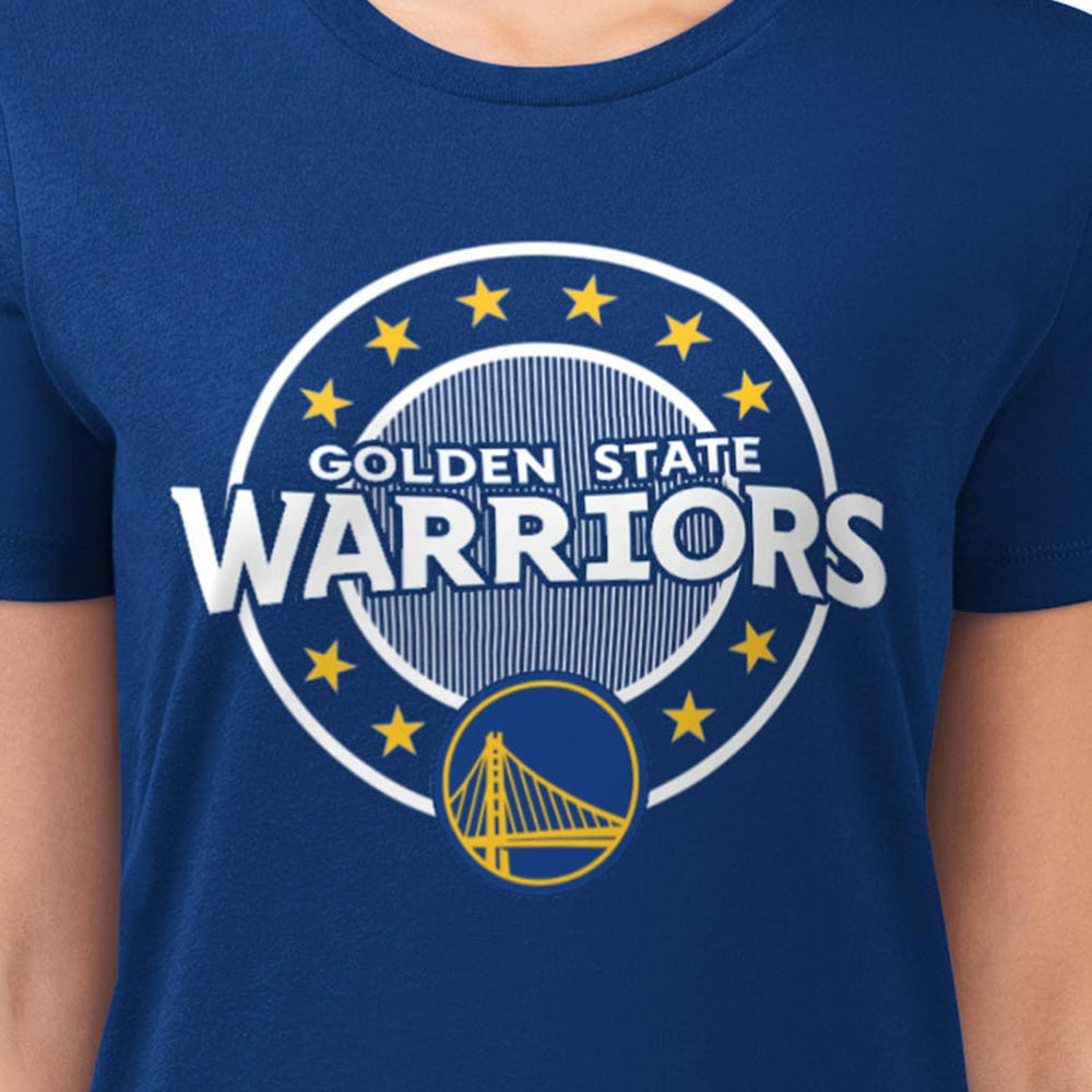 Golden State Warriors G-III 4Her by Carl Banks Women's Super-Slim Lightweight Pinstripe Circle Graphic T-Shirt sale
