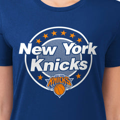 New York Knicks G-III 4Her by Carl Banks Women's Super-Slim Lightweight Pinstripe Circle Graphic T-Shirt