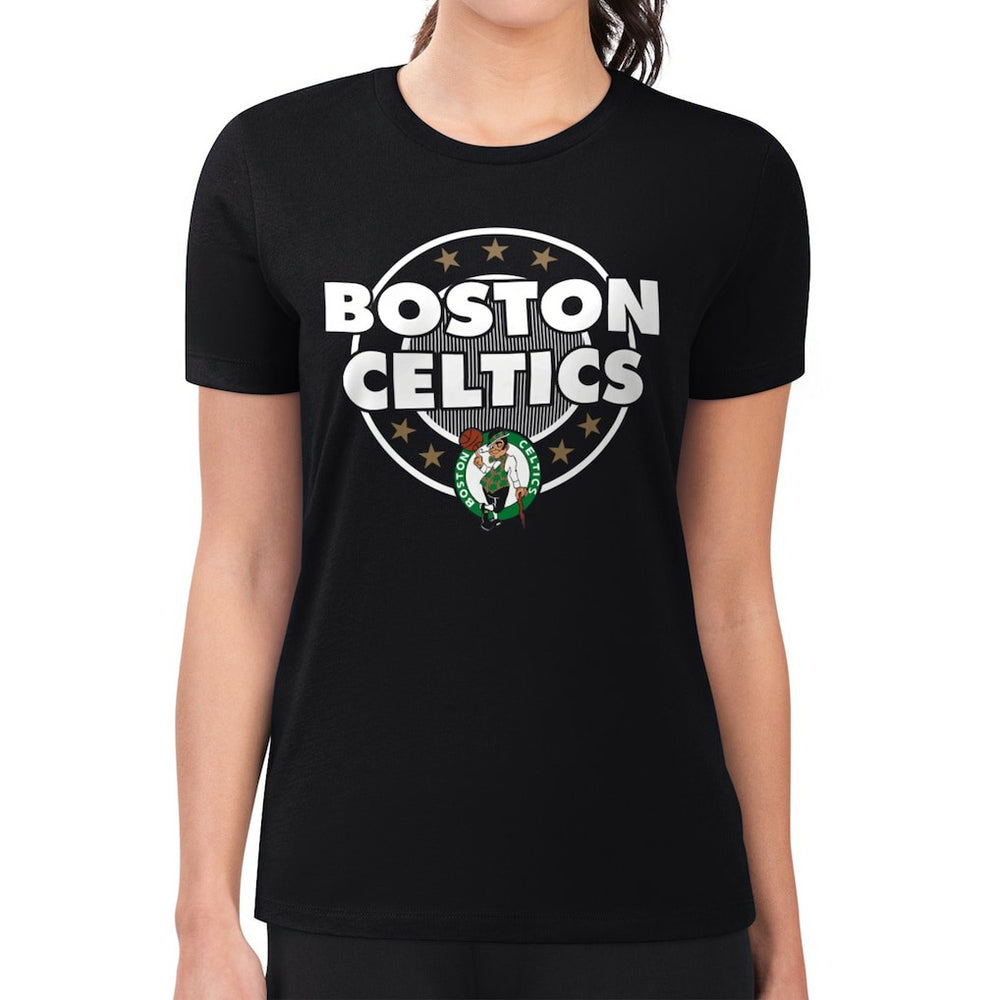 Boston Celtics G-III 4Her by Carl Banks Women's Super-Slim Lightweight Pinstripe Circle Graphic T-Shirt