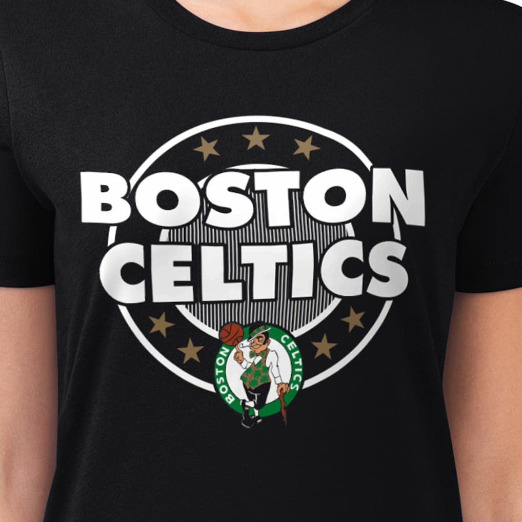 Boston Celtics G-III 4Her by Carl Banks Women's Super-Slim Lightweight Pinstripe Circle Graphic T-Shirt