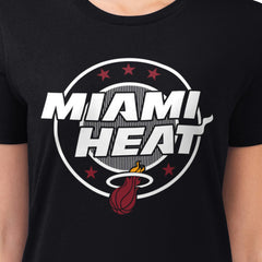 Miami Heat G-III 4Her by Carl Banks Women's Super-Slim Lightweight Pinstripe Circle Graphic T-Shirt
