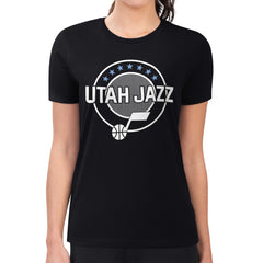 Utah Jazz G-III 4Her by Carl Banks Women's Super-Slim Lightweight Pinstripe Circle Graphic T-Shirt